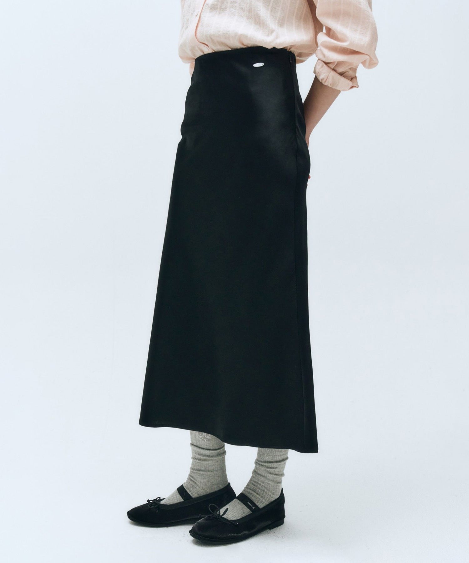Marithe & Francois Girbaud - Satin Midi Skirt (Black) product image 4 | TRAB K-Fashion Australia