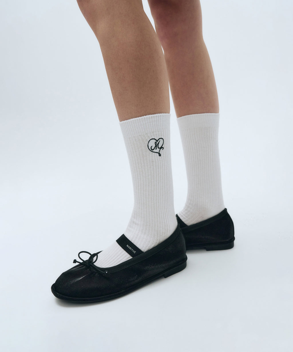 Marithe & Francois Girbaud - Heart M Logo Socks (White) product image 6 | TRAB K-Fashion Australia