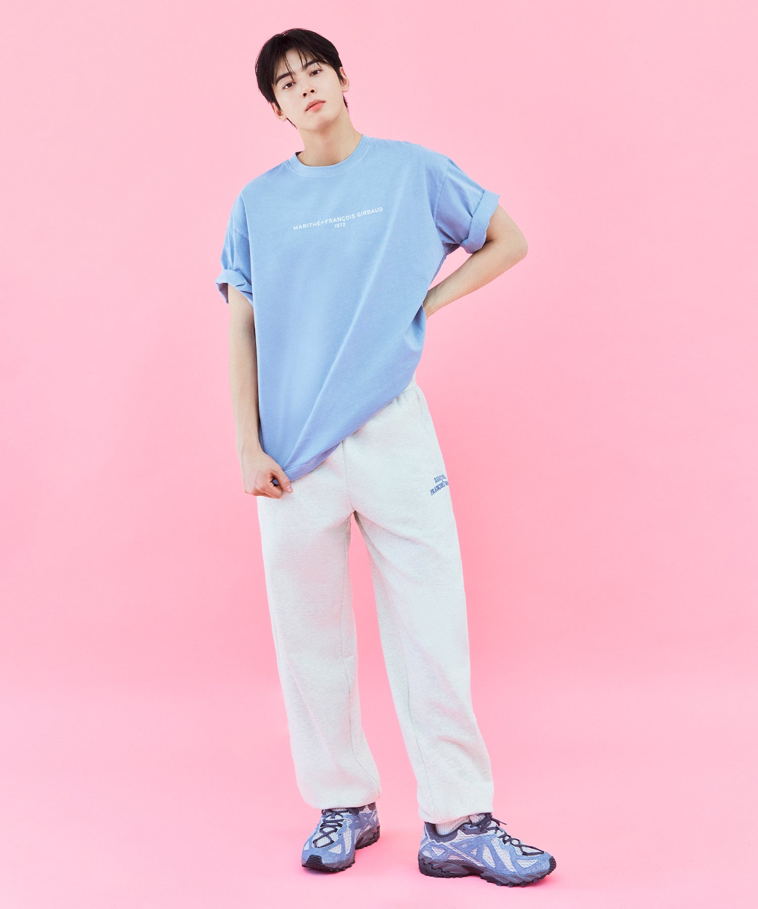 Marithe & Francois Girbaud - Arch Logo Sweat Pants (Oatmeal) product image 3 | TRAB K-Fashion Australia