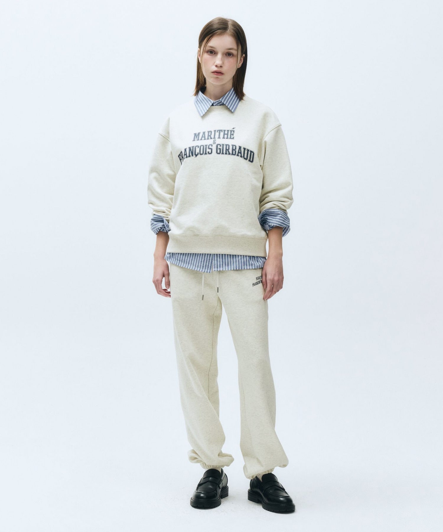 Marithe & Francois Girbaud - Arch Logo Sweat Pants (Oatmeal) product image 4 | TRAB K-Fashion Australia