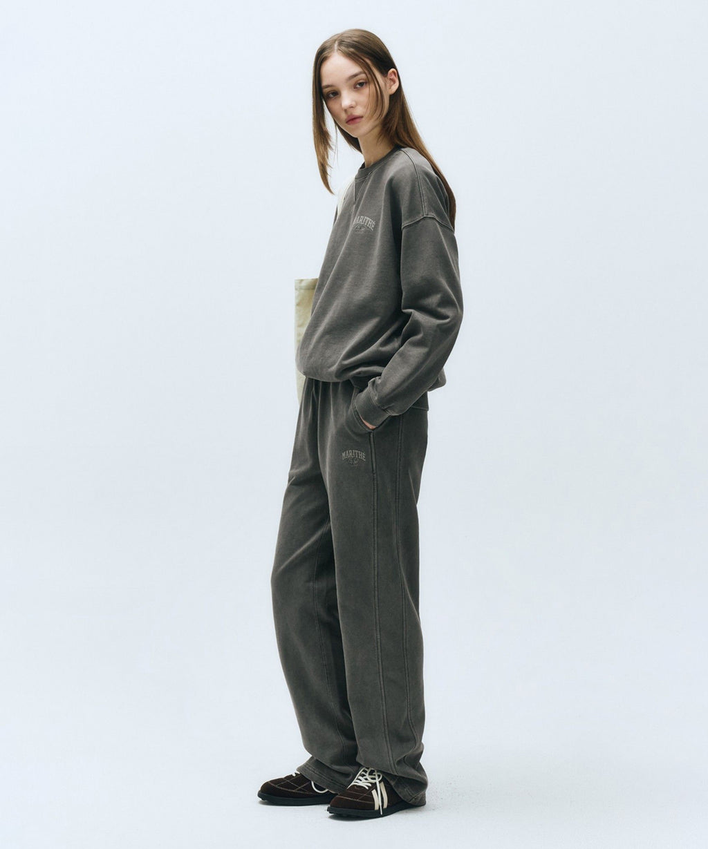 Marithe & Francois Girbaud - Pigment Side Panel Wide Sweat Pants (Charcoal) product image 2 | TRAB K-Fashion Australia