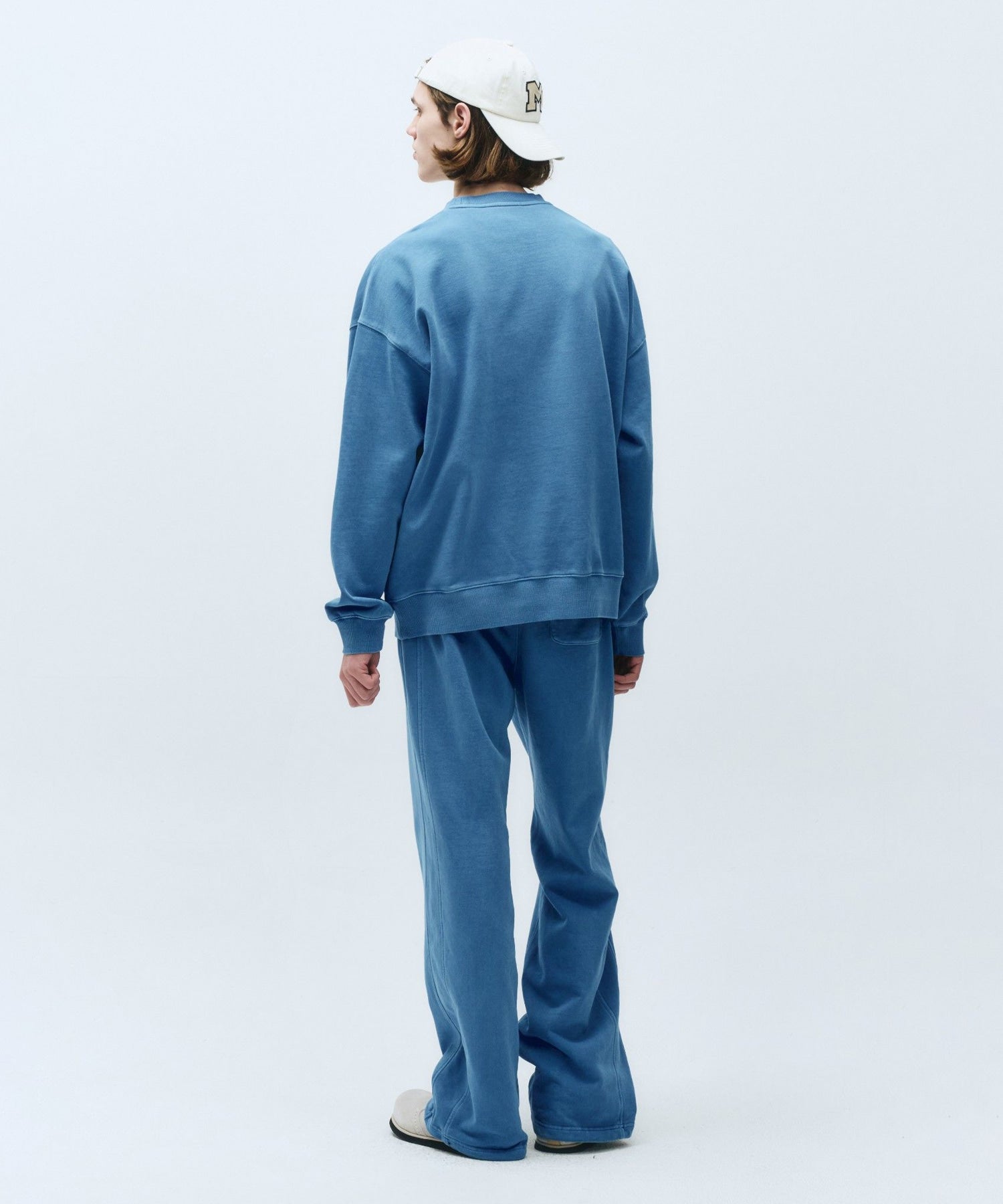 Marithe & Francois Girbaud - Pigment Side Panel Wide Sweat Pants (Stone Blue) product image 3 | TRAB K-Fashion Australia