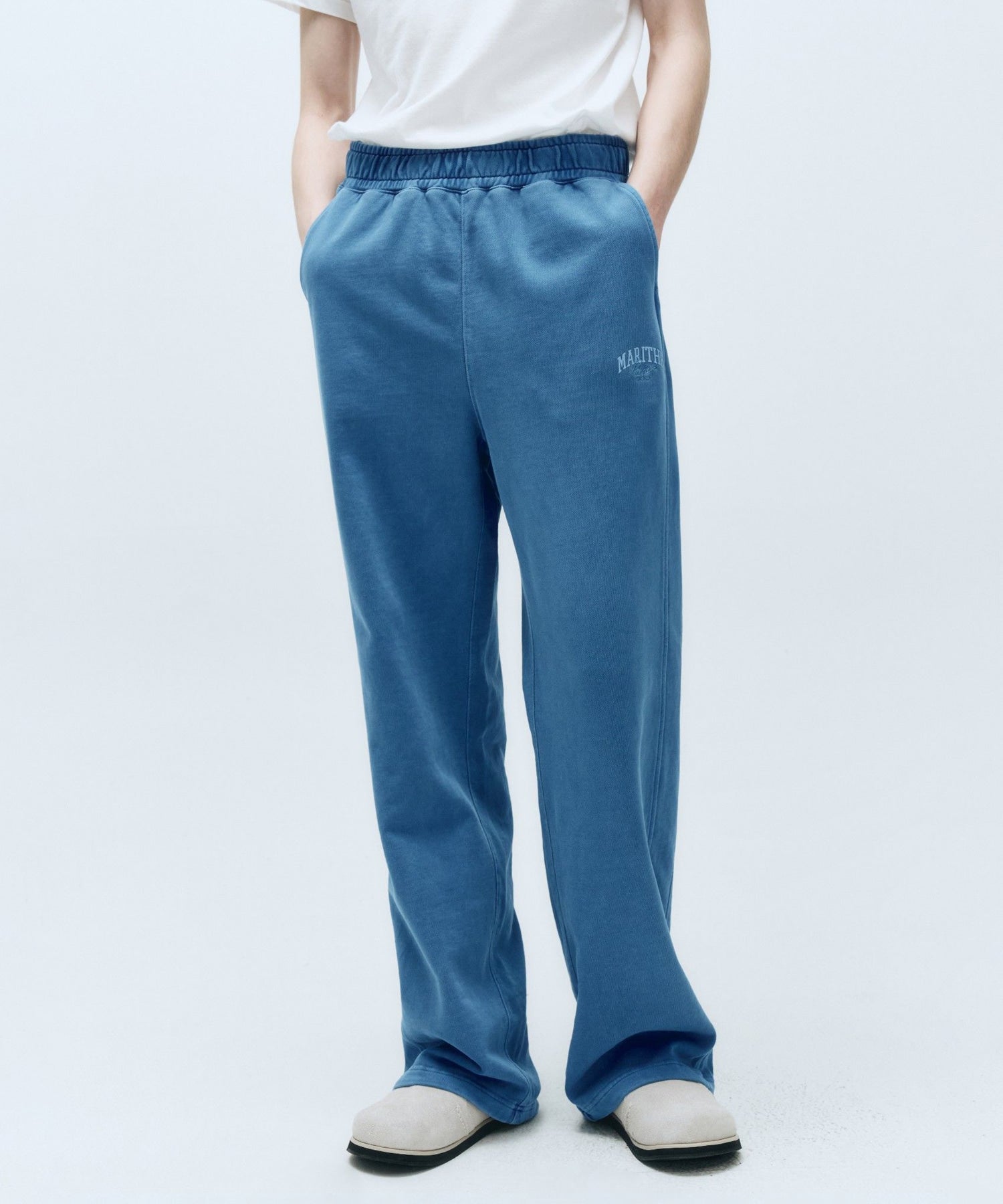 Marithe & Francois Girbaud - Pigment Side Panel Wide Sweat Pants (Stone Blue) product image 4 | TRAB K-Fashion Australia