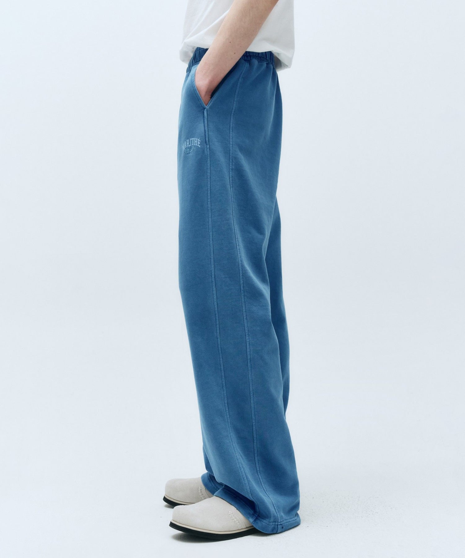 Marithe & Francois Girbaud - Pigment Side Panel Wide Sweat Pants (Stone Blue) product image 5 | TRAB K-Fashion Australia