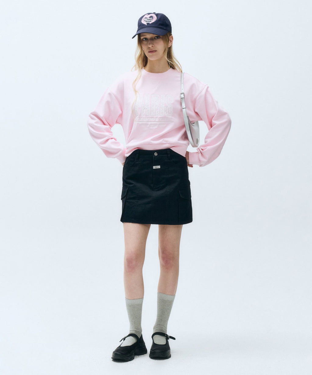 Marithe & Francois Girbaud - Lace Applique Crop Sweatshirt (Light Pink) product image 4 | TRAB K-Fashion Australia