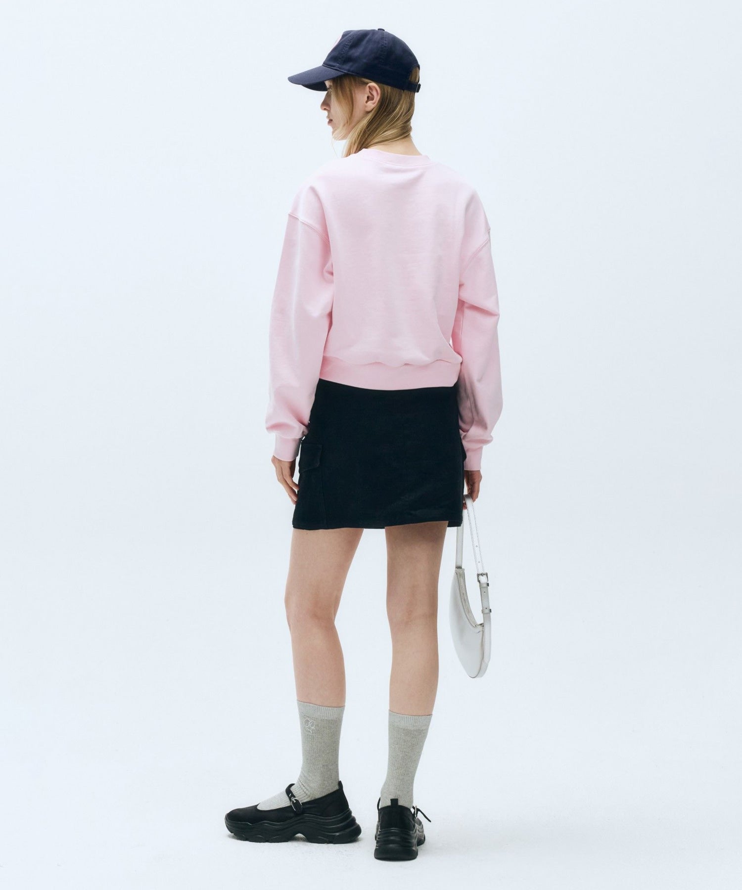 Marithe & Francois Girbaud - Lace Applique Crop Sweatshirt (Light Pink) product image 6 | TRAB K-Fashion Australia