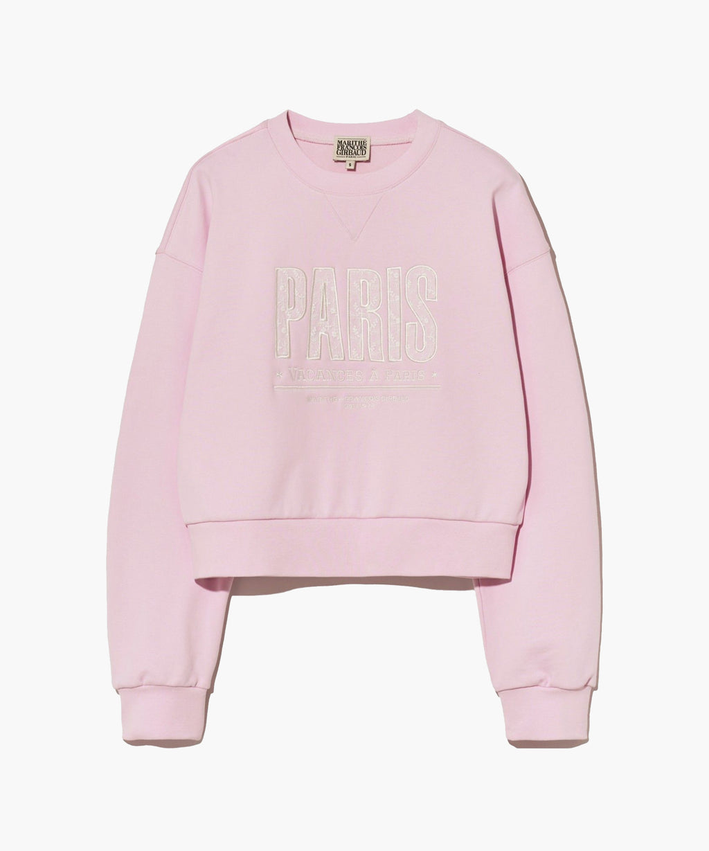 Marithe & Francois Girbaud - Lace Applique Crop Sweatshirt (Light Pink) product image 7 | TRAB K-Fashion Australia
