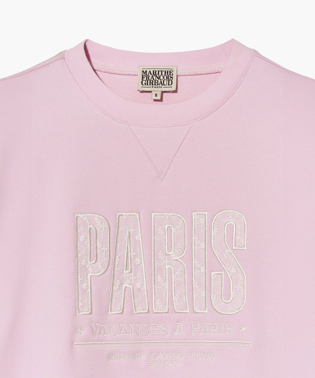 Marithe & Francois Girbaud - Lace Applique Crop Sweatshirt (Light Pink) product image 9 | TRAB K-Fashion Australia