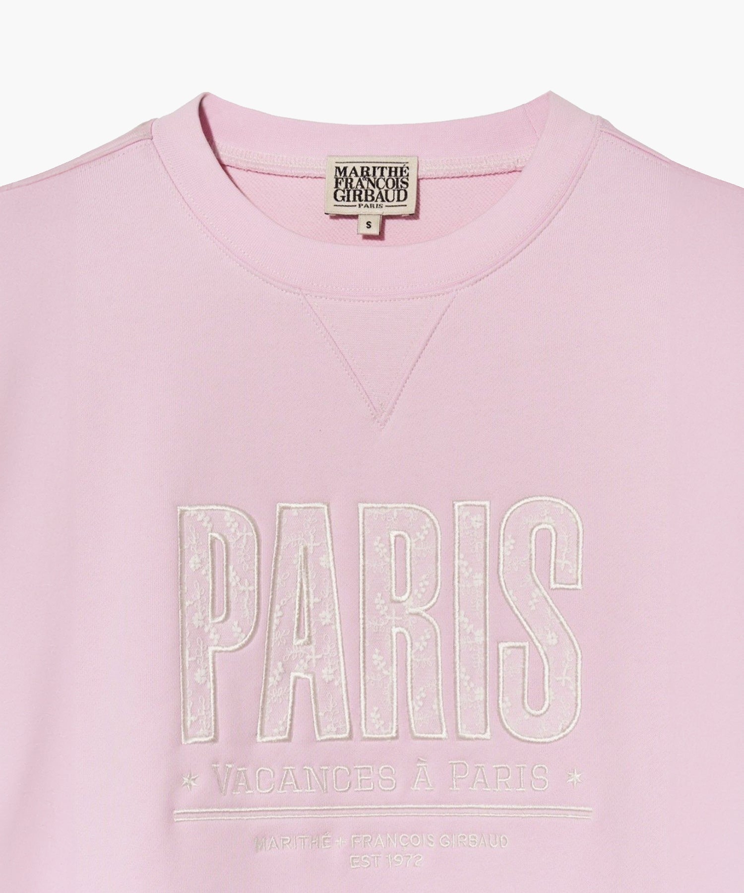 Marithe & Francois Girbaud - Lace Applique Crop Sweatshirt (Light Pink) product image 9 | TRAB K-Fashion Australia