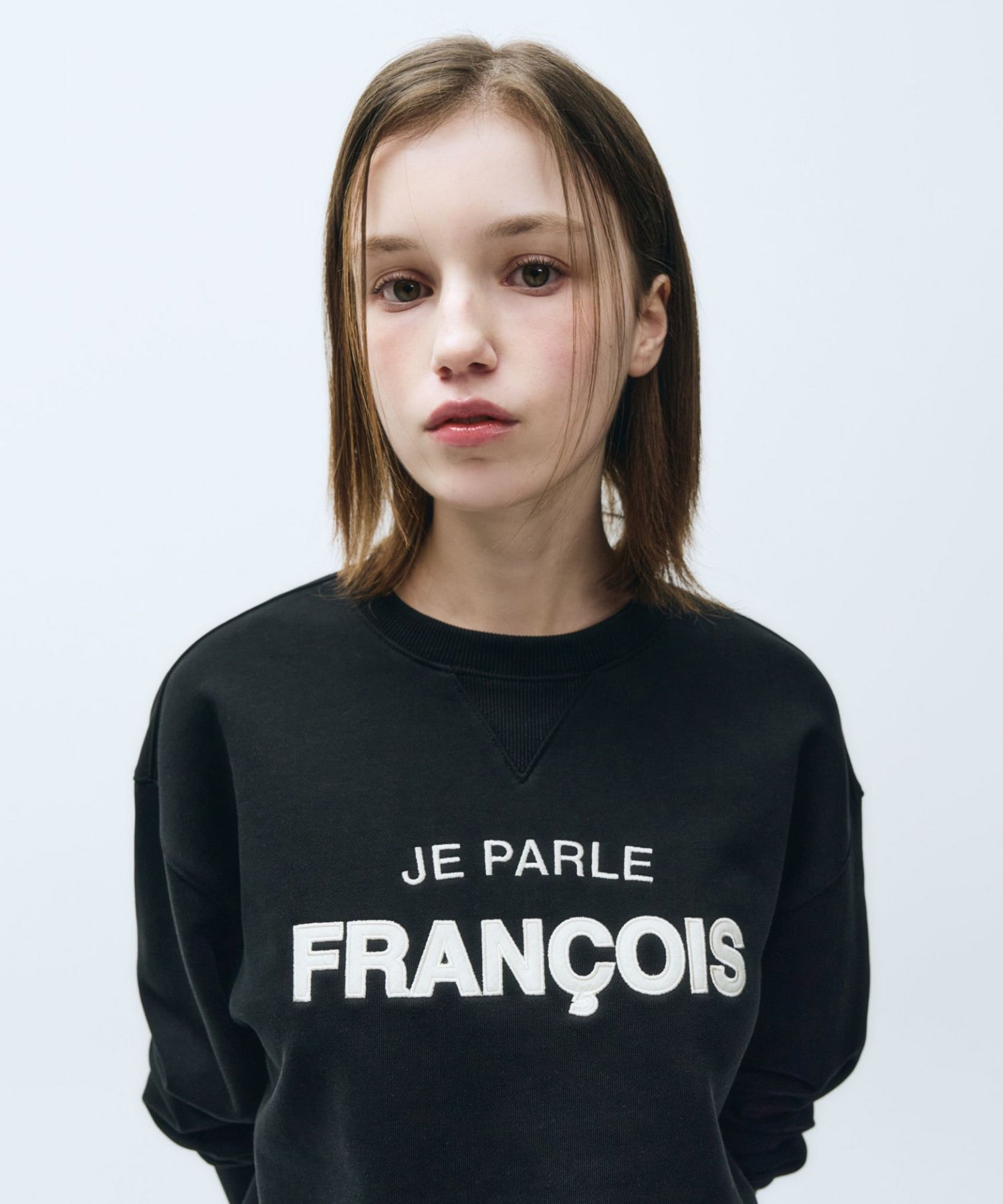 Marithe & Francois Girbaud - Applique Logo Over Fit Sweatshirt (Black) product image 2 | TRAB K-Fashion Australia