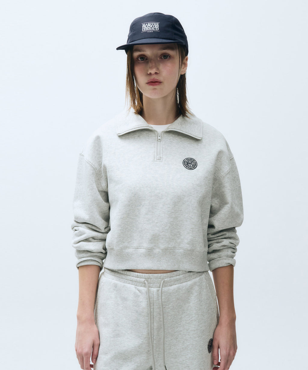 Marithe & Francois Girbaud - Mouvement W Crop Sweatshirts (Light Heather Gray) product image 1 | TRAB K-Fashion Australia