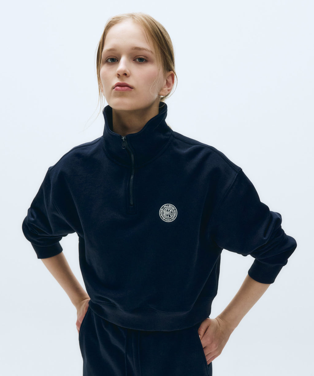 Marithe & Francois Girbaud - Mouvement W Crop Sweatshirts (Navy) product image 1 | TRAB K-Fashion Australia