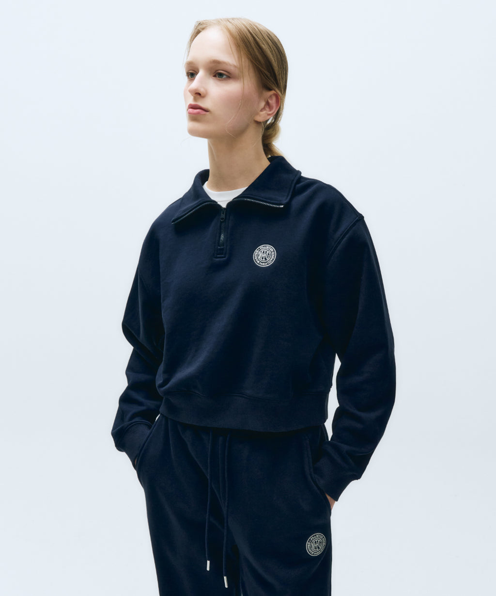 Marithe & Francois Girbaud - Mouvement W Crop Sweatshirts (Navy) product image 2 | TRAB K-Fashion Australia