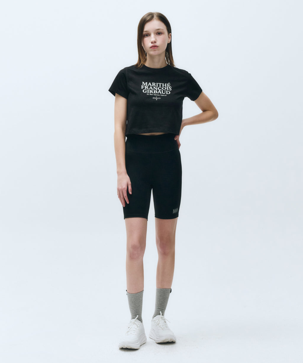 Marithe & Francois Girbaud - Mouvement W Classic Logo Biker Shorts (Black) product image 2 | TRAB K-Fashion Australia