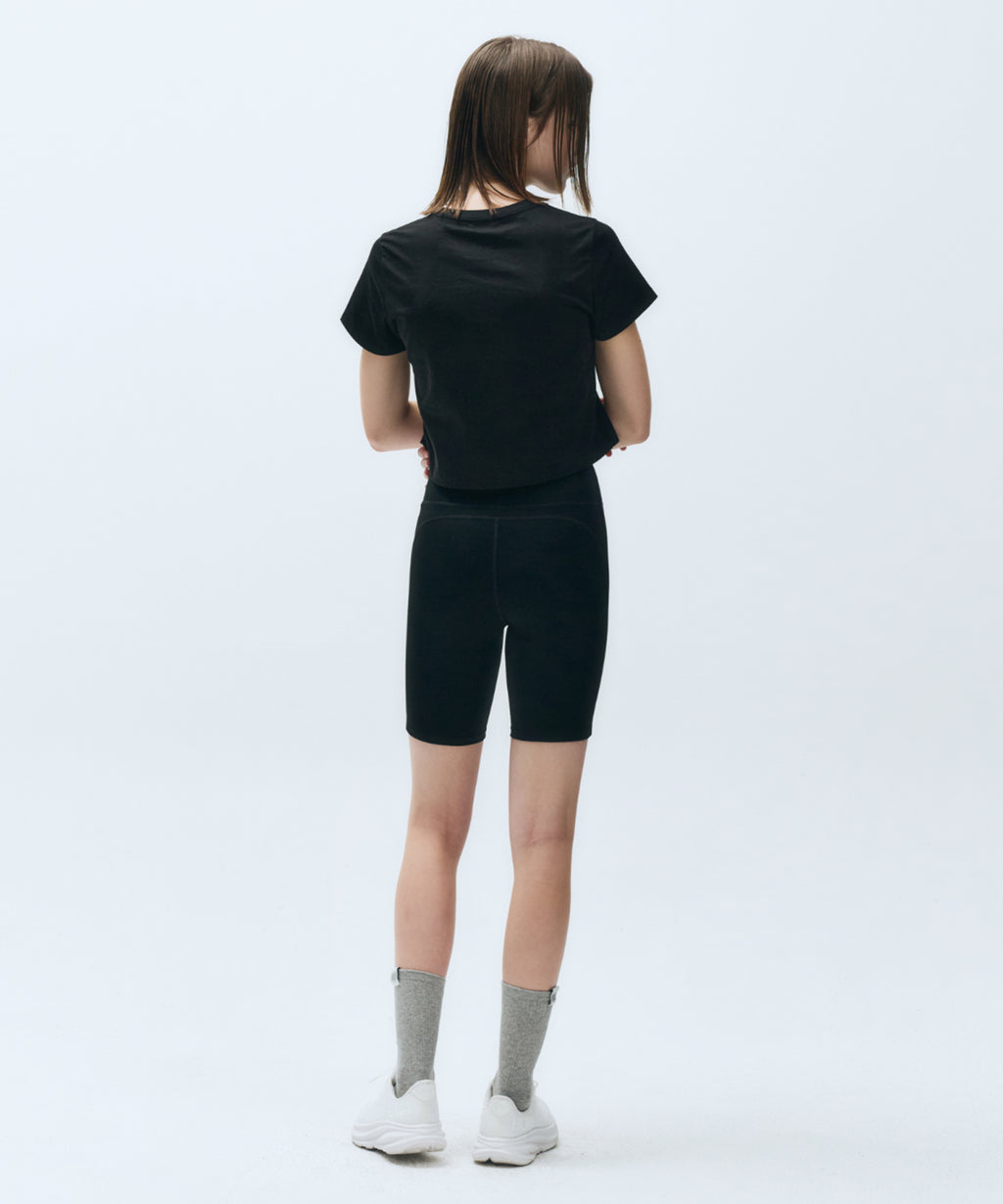 Marithe & Francois Girbaud - Mouvement W Classic Logo Biker Shorts (Black) product image 3 | TRAB K-Fashion Australia