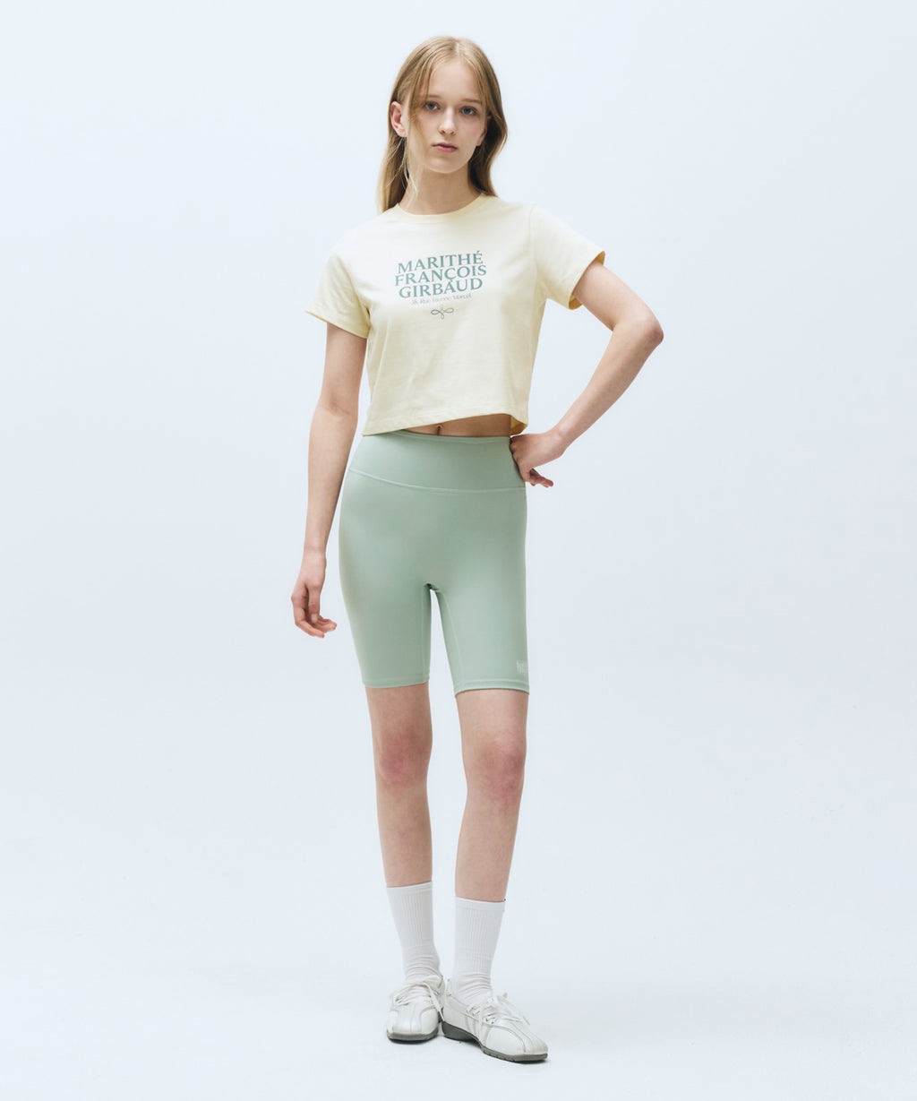 Marithe & Francois Girbaud - Mouvement W Classic Logo Biker Shorts (Mint) product image 1 | TRAB K-Fashion Australia
