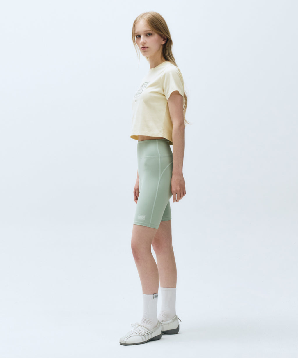 Marithe & Francois Girbaud - Mouvement W Classic Logo Biker Shorts (Mint) product image 2 | TRAB K-Fashion Australia