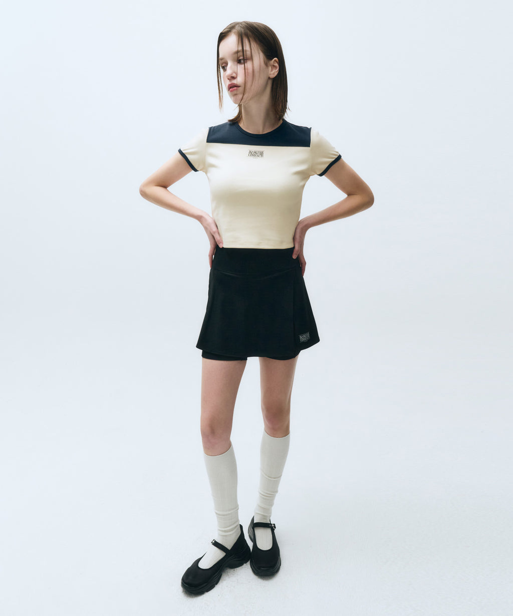 Marithe & Francois Girbaud - Mouvement W Classic Logo Wrap Skirts Shorts (Black) product image 1 | TRAB K-Fashion Australia