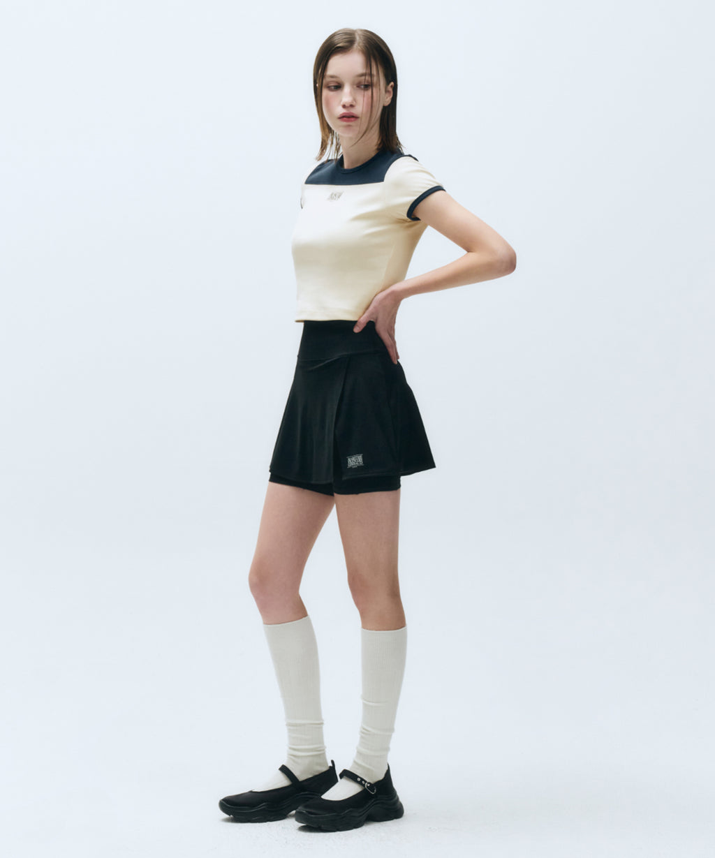 Marithe & Francois Girbaud - Mouvement W Classic Logo Wrap Skirts Shorts (Black) product image 3 | TRAB K-Fashion Australia