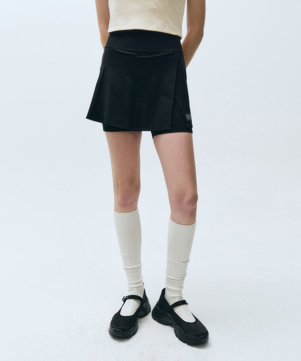 Marithe & Francois Girbaud - Mouvement W Classic Logo Wrap Skirts Shorts (Black) product image 5 | TRAB K-Fashion Australia
