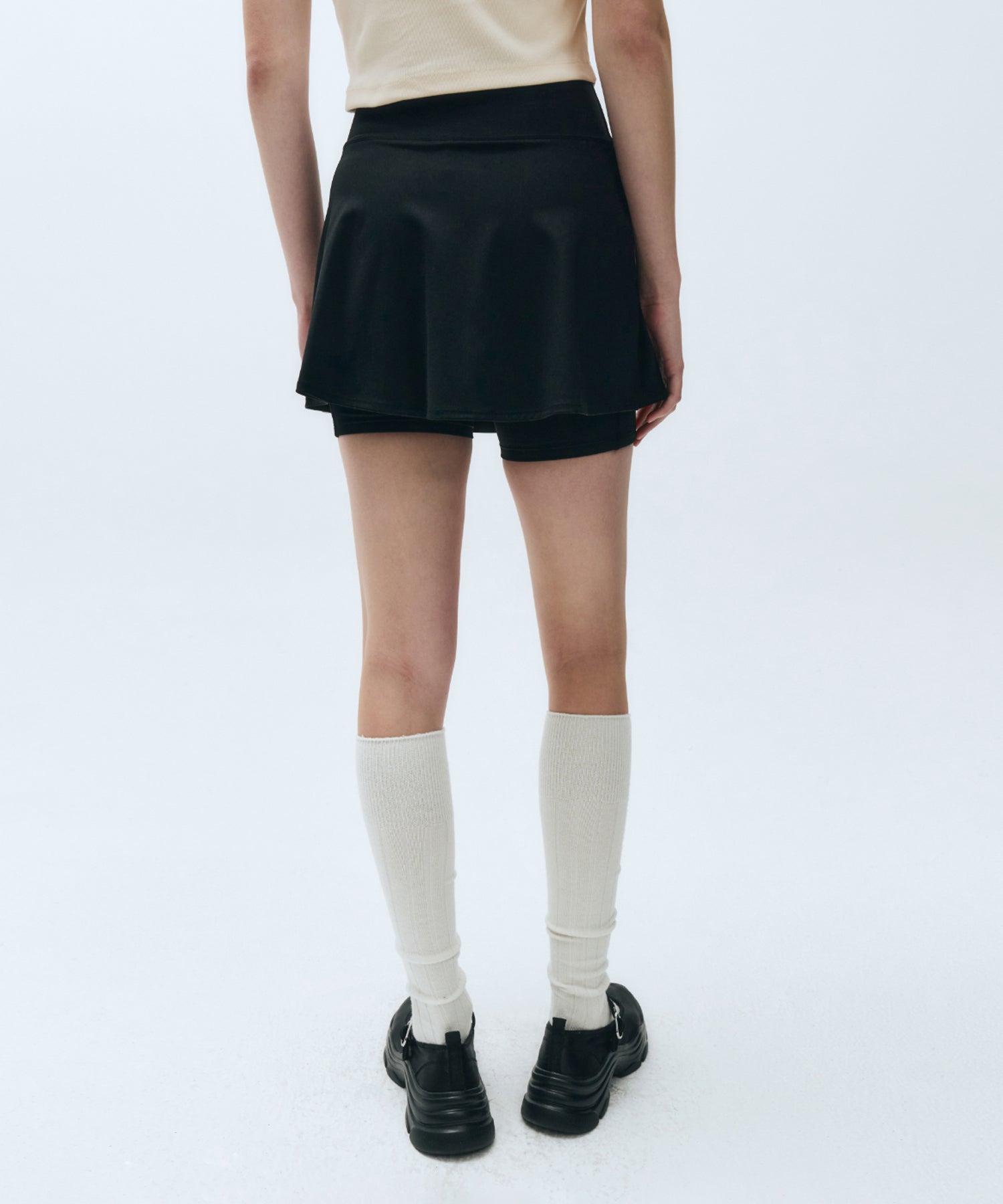 Marithe & Francois Girbaud - Mouvement W Classic Logo Wrap Skirts Shorts (Black) product image 6 | TRAB K-Fashion Australia