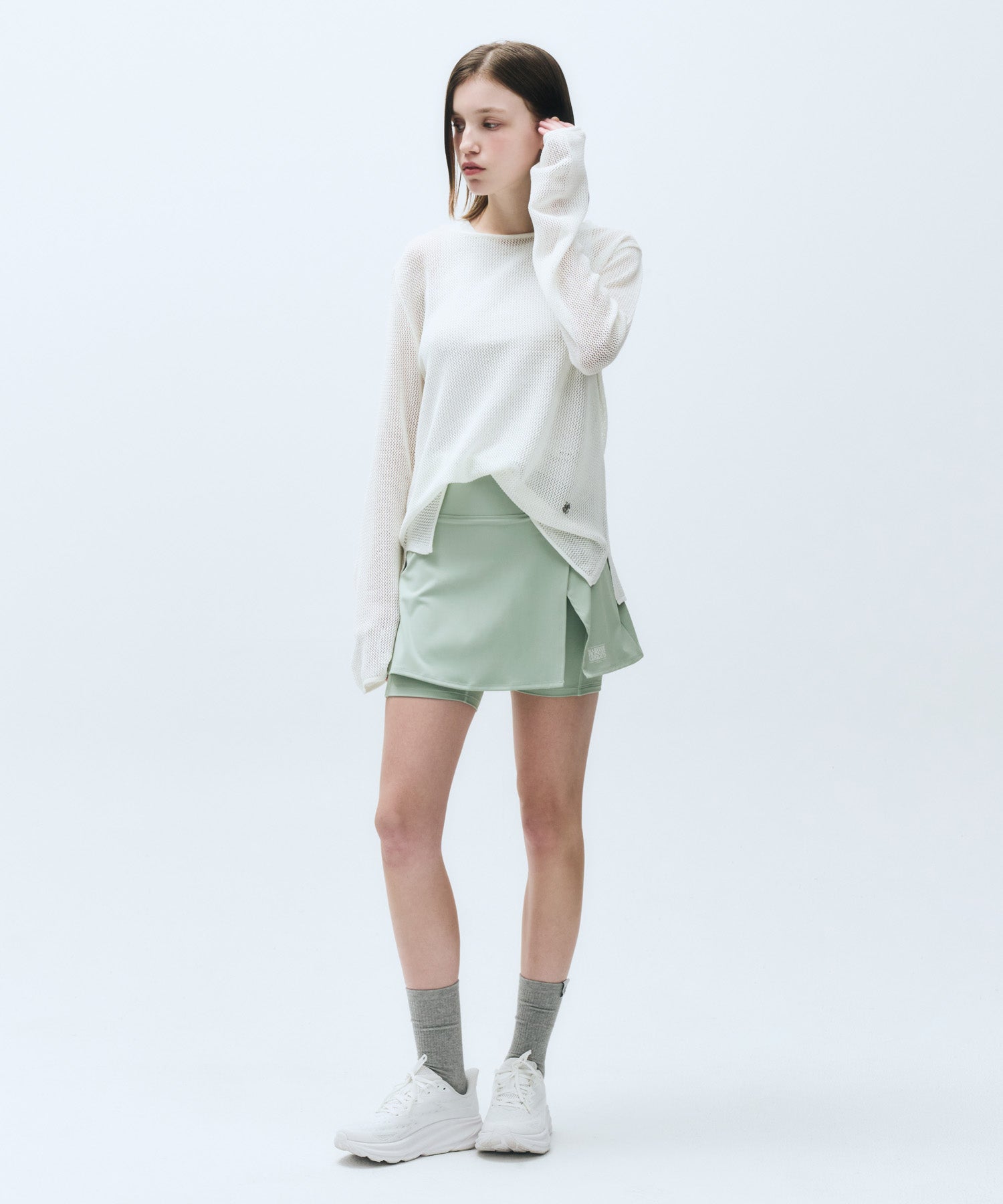 Marithe & Francois Girbaud - Mouvement W Classic Logo Wrap Skirts Shorts (Mint) product image 1 | TRAB K-Fashion Australia