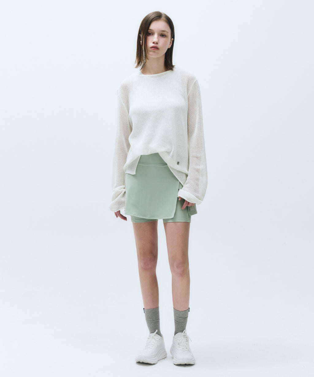 Marithe & Francois Girbaud - Mouvement W Classic Logo Wrap Skirts Shorts (Mint) product image 2 | TRAB K-Fashion Australia