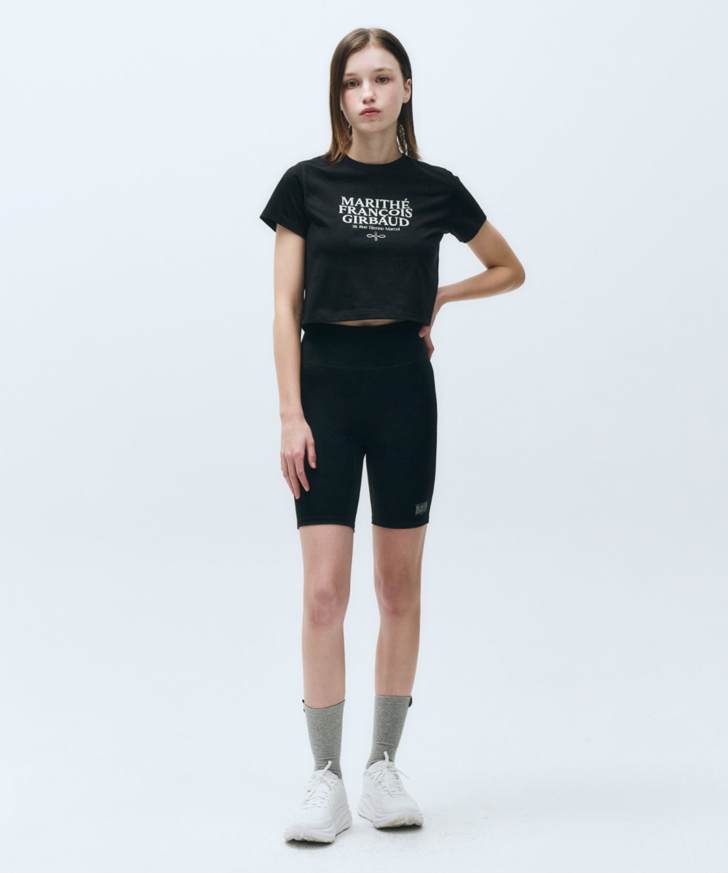 Marithe & Francois Girbaud - Mouvement W Aerocool Crop Tee (Black) product image 4 | TRAB K-Fashion Australia
