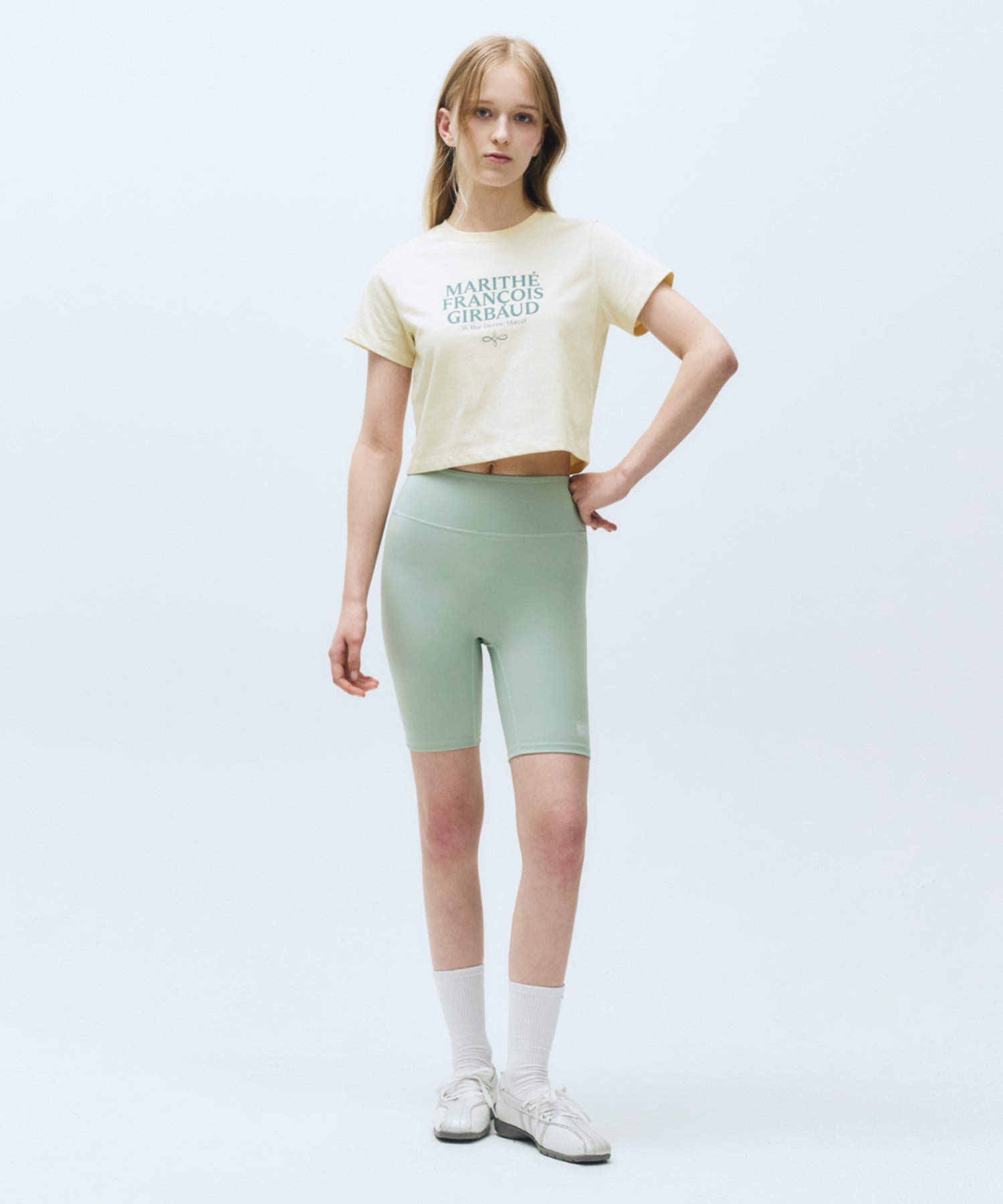 Marithe & Francois Girbaud - Mouvement W Aerocool Crop Tee (Cream) product image 4 | TRAB K-Fashion Australia