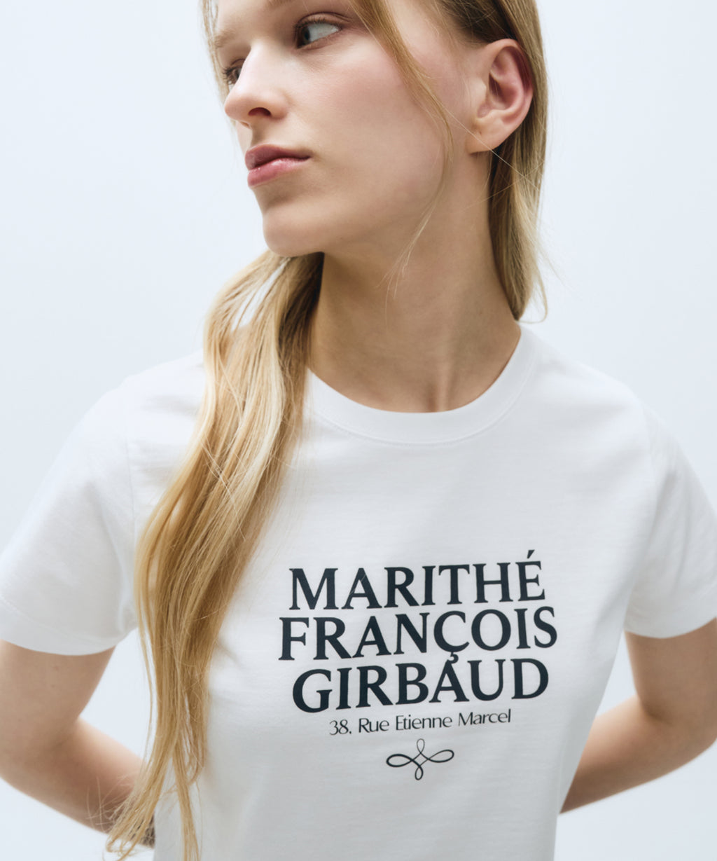 Marithe & Francois Girbaud - Mouvement W Aerocool Crop Tee (White) product image 3 | TRAB K-Fashion Australia