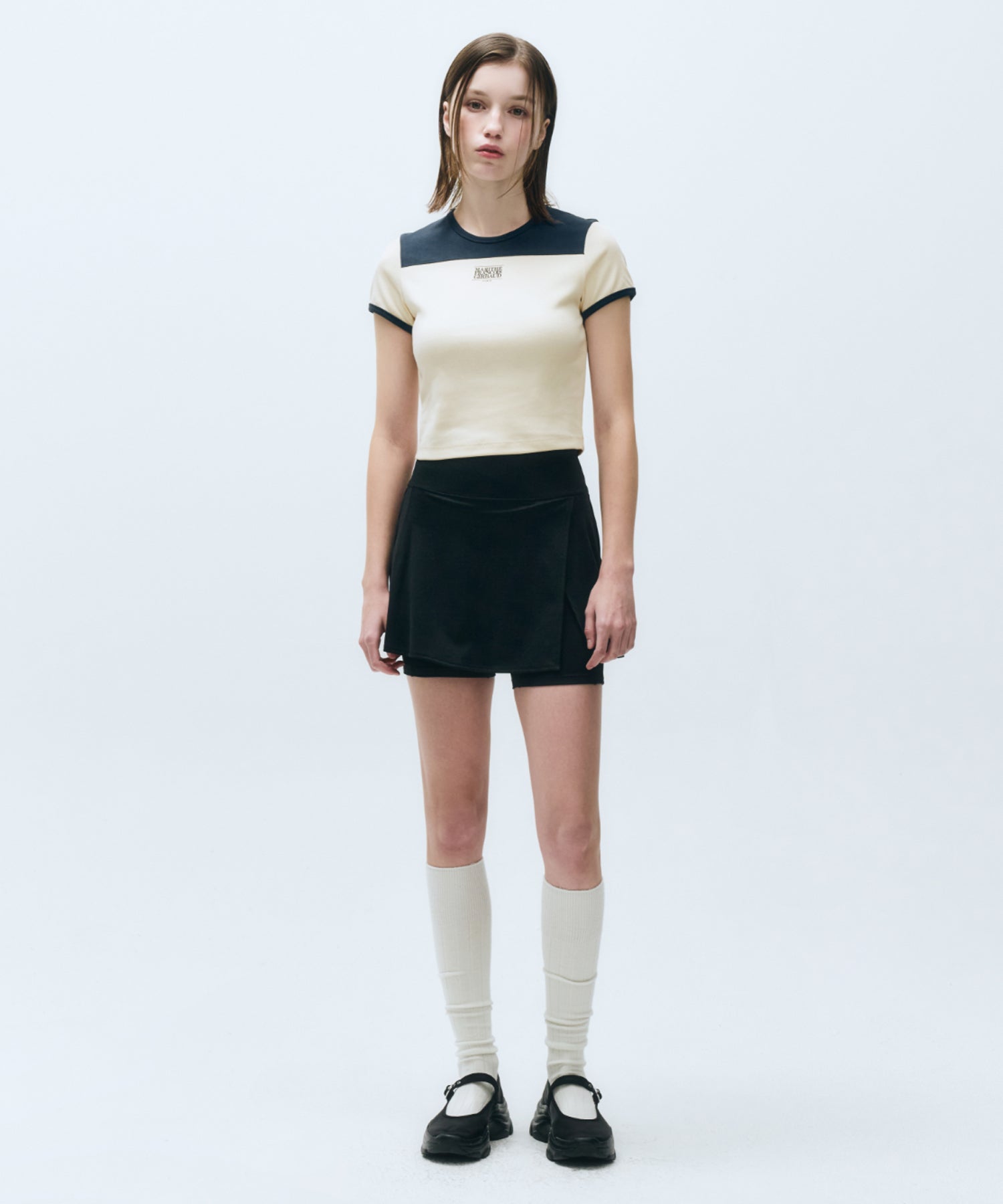 Marithe & Francois Girbaud - Mouvement W Slim Ringer Tee (Cream) product image 4 | TRAB K-Fashion Australia