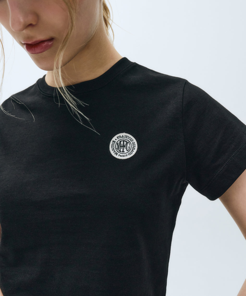 Marithe & Francois Girbaud - Mouvement W Circle Wappen Aerocool Crop Tee (Black) product image 3 | TRAB K-Fashion Australia