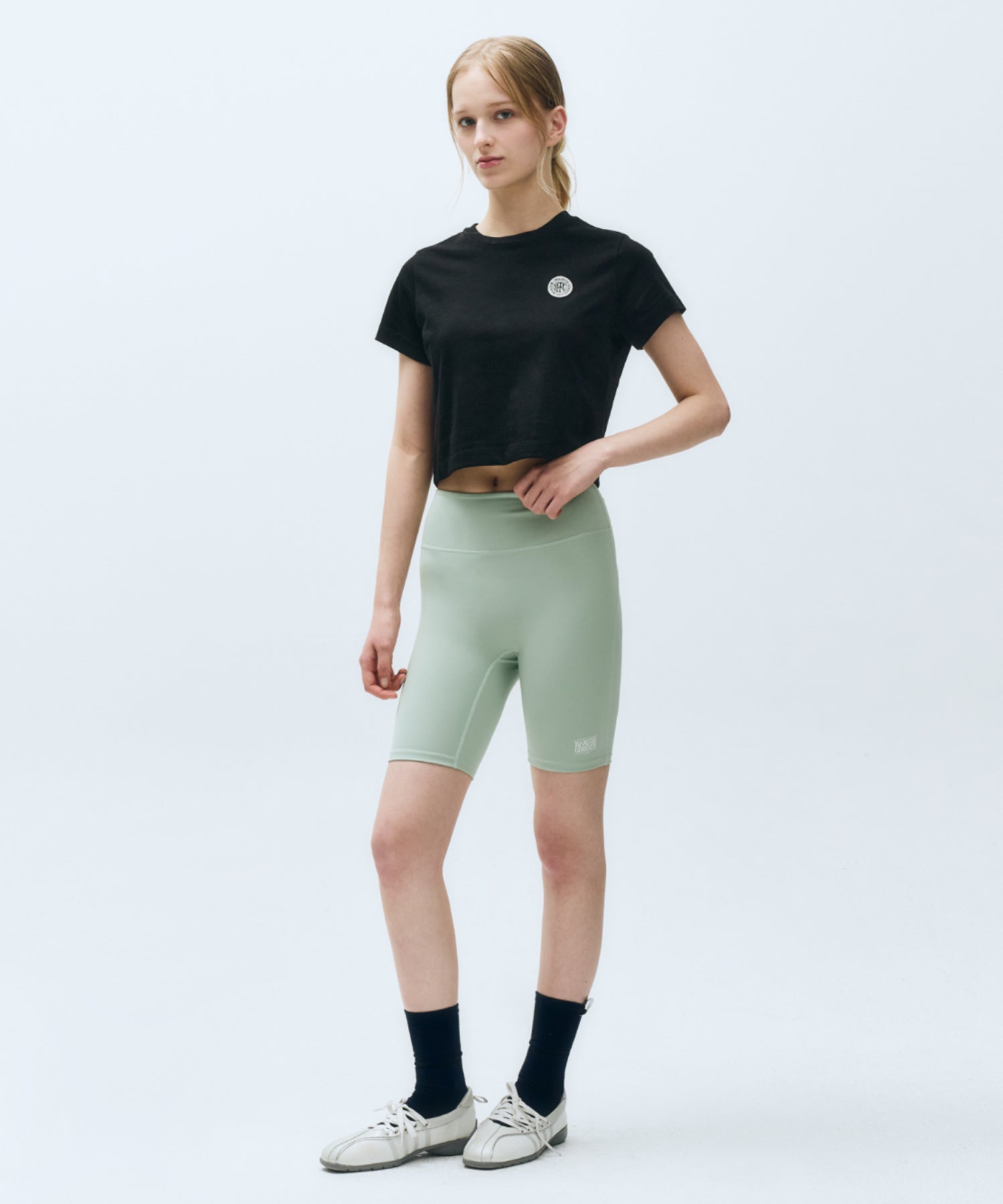 Marithe & Francois Girbaud - Mouvement W Circle Wappen Aerocool Crop Tee (Black) product image 4 | TRAB K-Fashion Australia