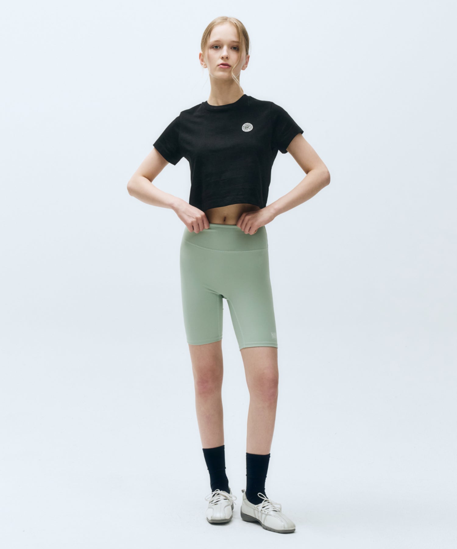 Marithe & Francois Girbaud - Mouvement W Circle Wappen Aerocool Crop Tee (Black) product image 5 | TRAB K-Fashion Australia