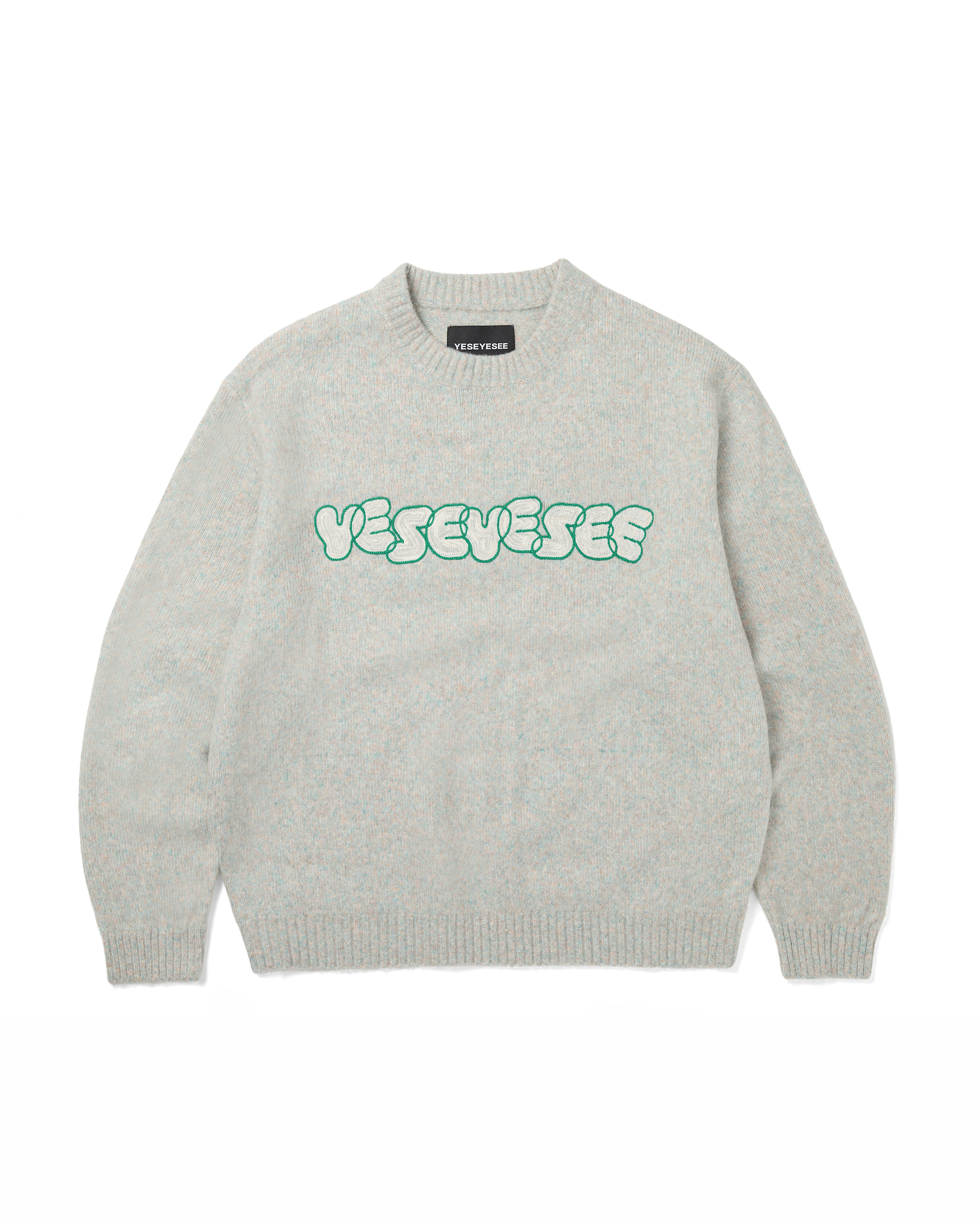 yeseyesee - Marble Pattern Logo Knit Pullover (Multi) product image 1 | TRAB K-Fashion Australia
