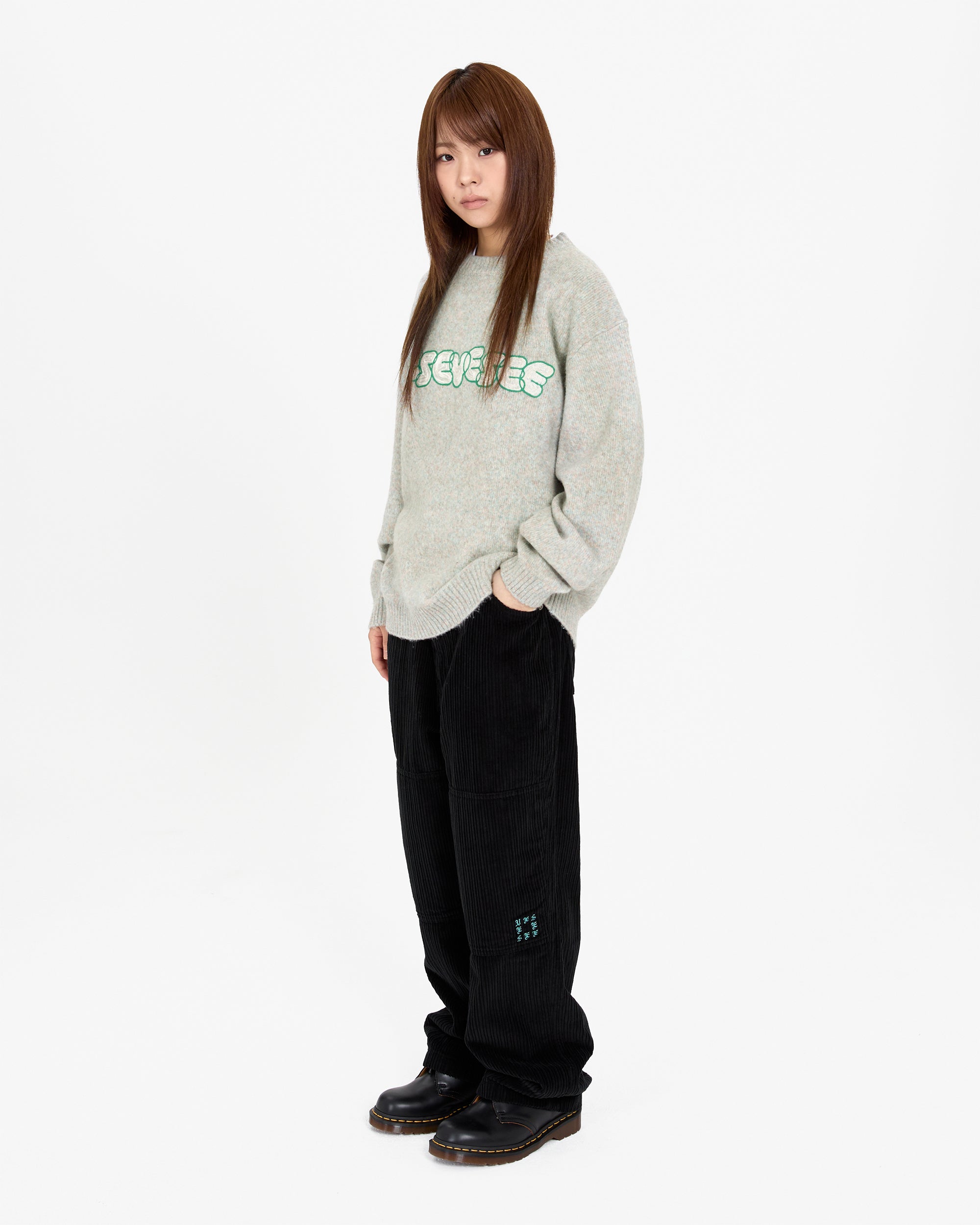 yeseyesee - Marble Pattern Logo Knit Pullover (Multi) product image 7 | TRAB K-Fashion Australia
