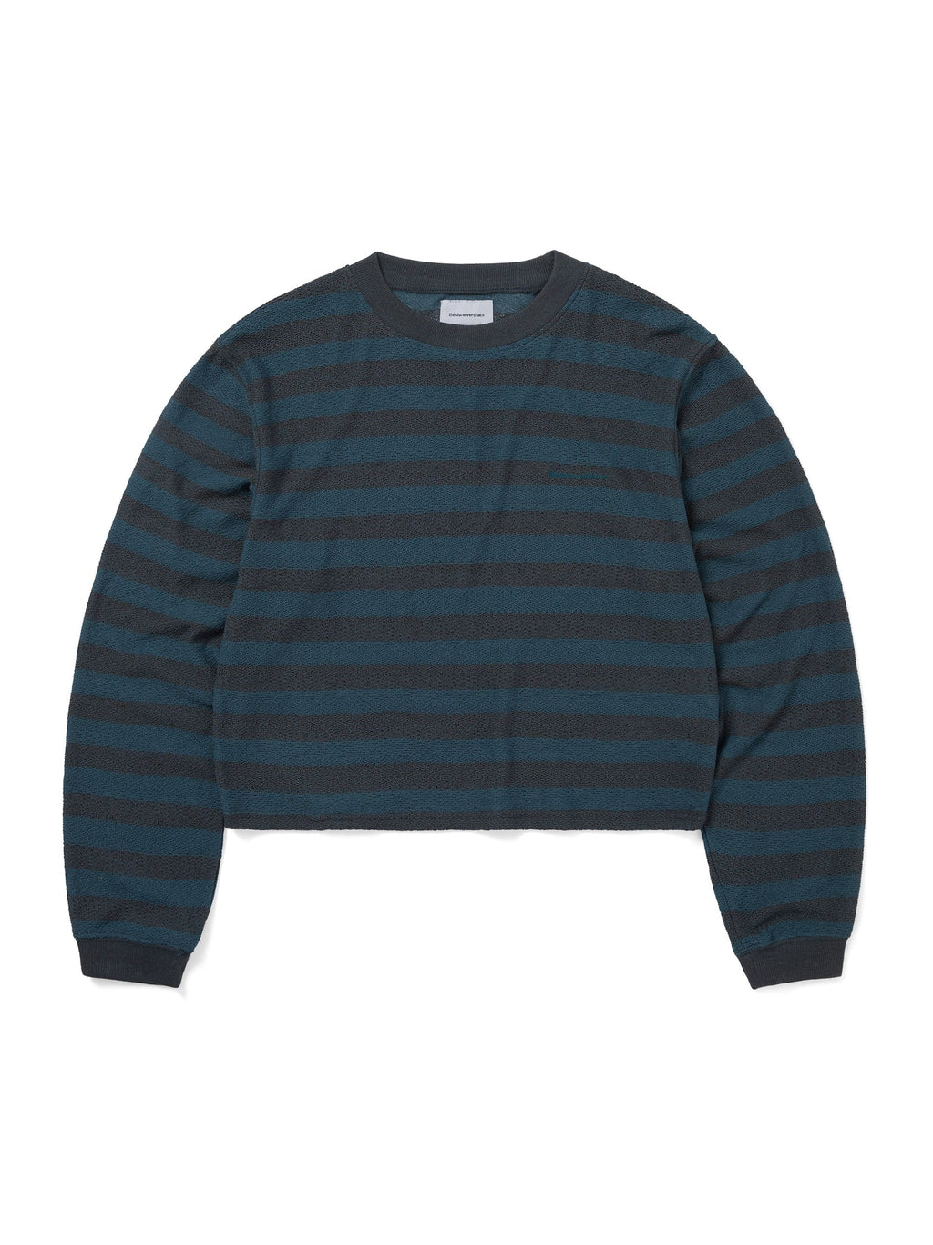 thisisneverthat - Mesh Striped W Crewneck (Dark Brown) product image 1 | TRAB K-Fashion Australia