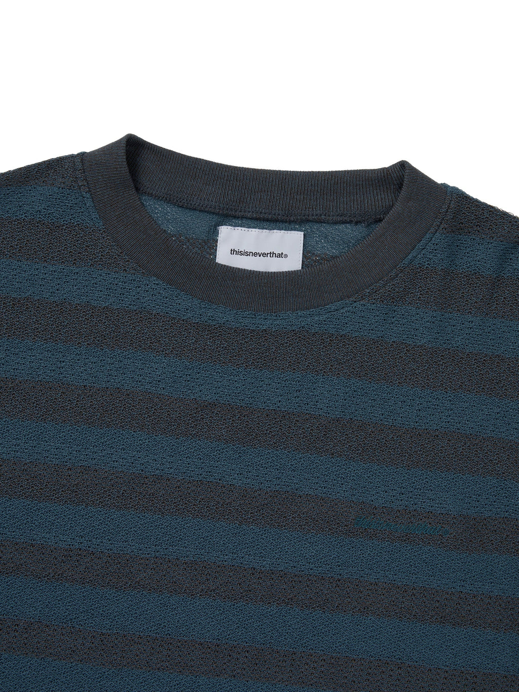 thisisneverthat - Mesh Striped W Crewneck (Dark Brown) product image 2 | TRAB K-Fashion Australia