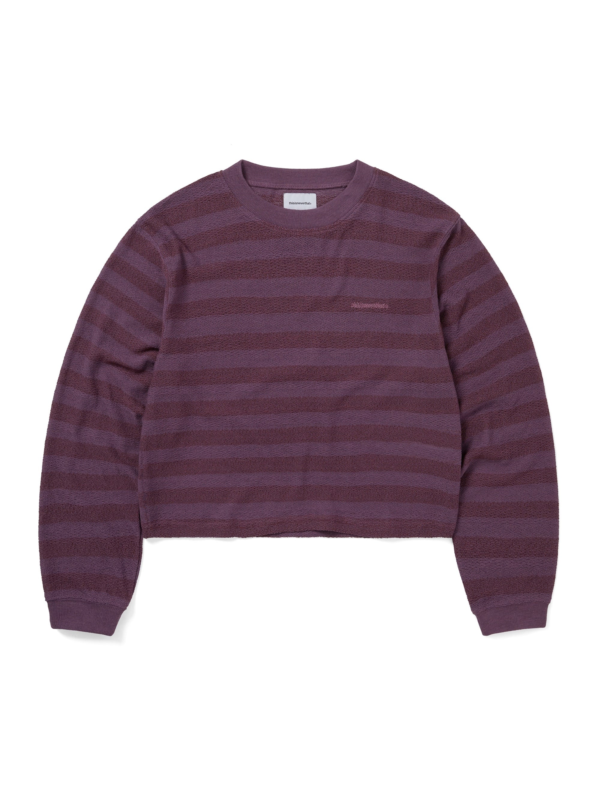thisisneverthat - Mesh Striped W Crewneck (Dried Rose) product image 1 | TRAB K-Fashion Australia