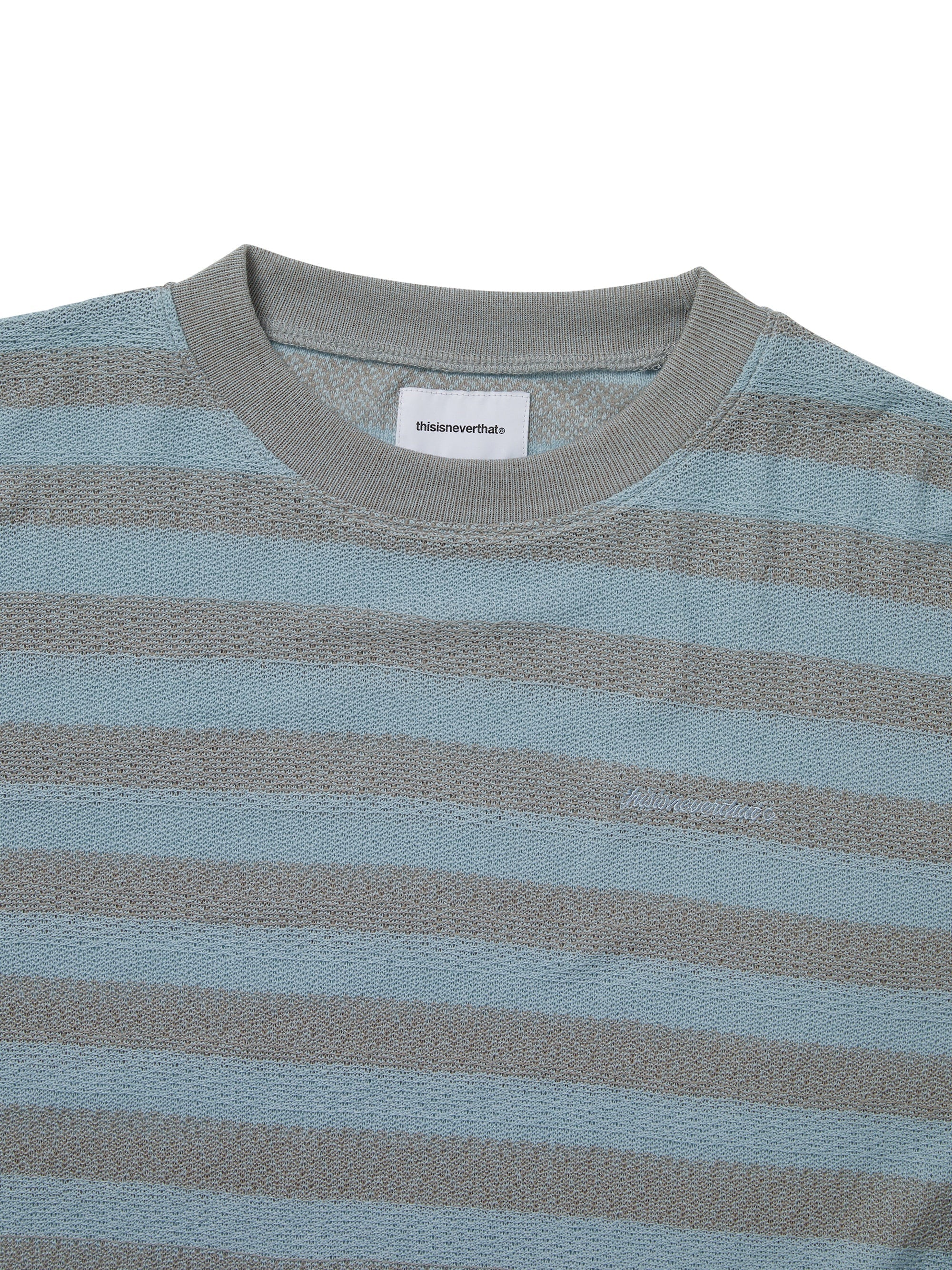 thisisneverthat - Mesh Striped W Crewneck (Sky Blue) product image 2 | TRAB K-Fashion Australia