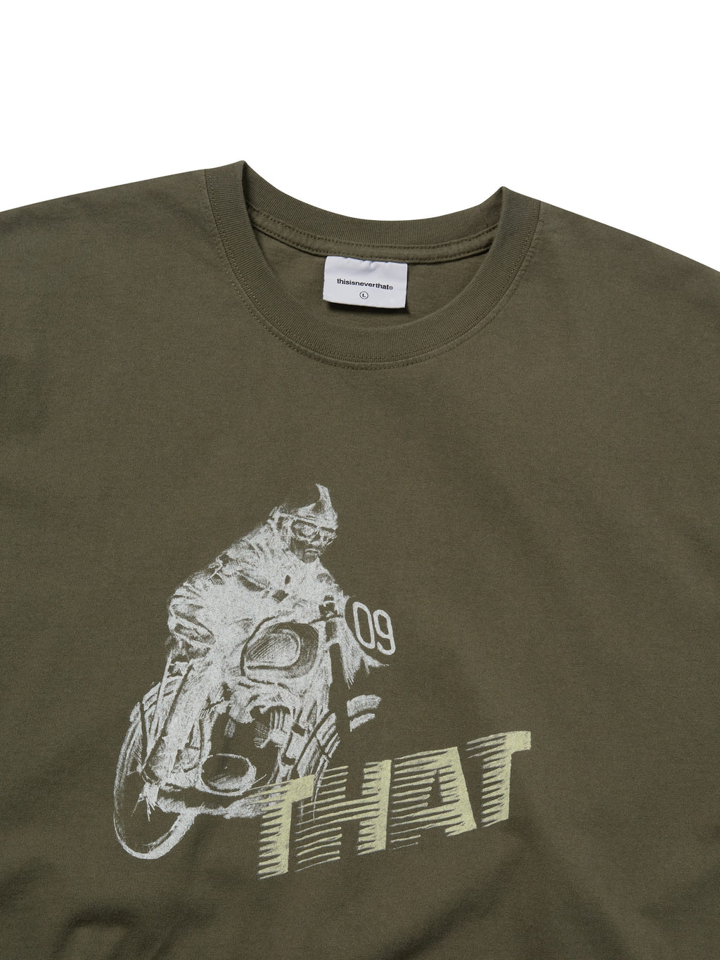 thisisneverthat - Motorcycle Tee (Heather Olive) product image 2 | TRAB K-Fashion Australia
