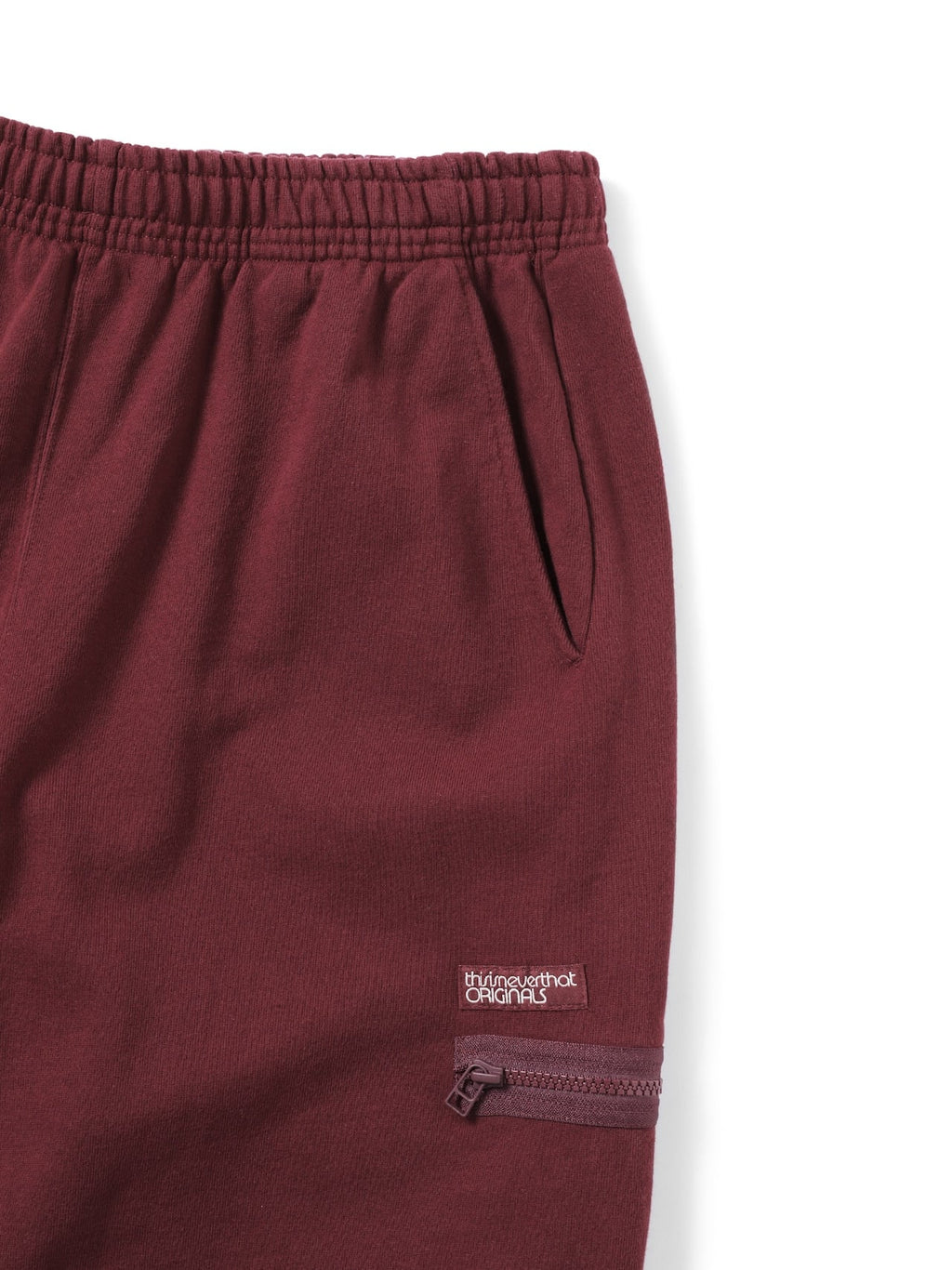 thisisneverthat - Multi Zip Sweatpant (burgundy) product image 3 | TRAB K-Fashion Australia