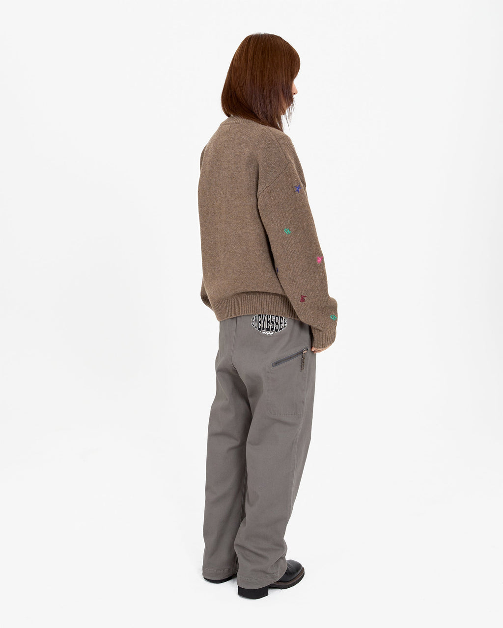 yeseyesee - Multi Embroidery Knit Cardigan (Brown) product image 10 | TRAB K-Fashion Australia