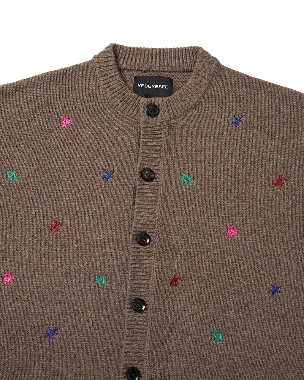yeseyesee - Multi Embroidery Knit Cardigan (Brown) product image 3 | TRAB K-Fashion Australia