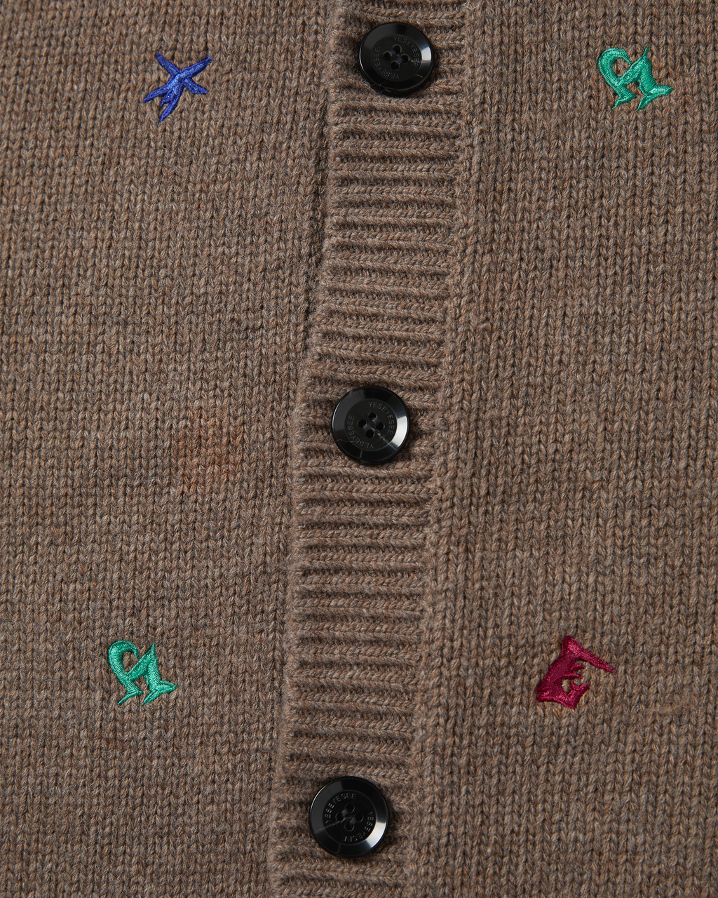 yeseyesee - Multi Embroidery Knit Cardigan (Brown) product image 4 | TRAB K-Fashion Australia