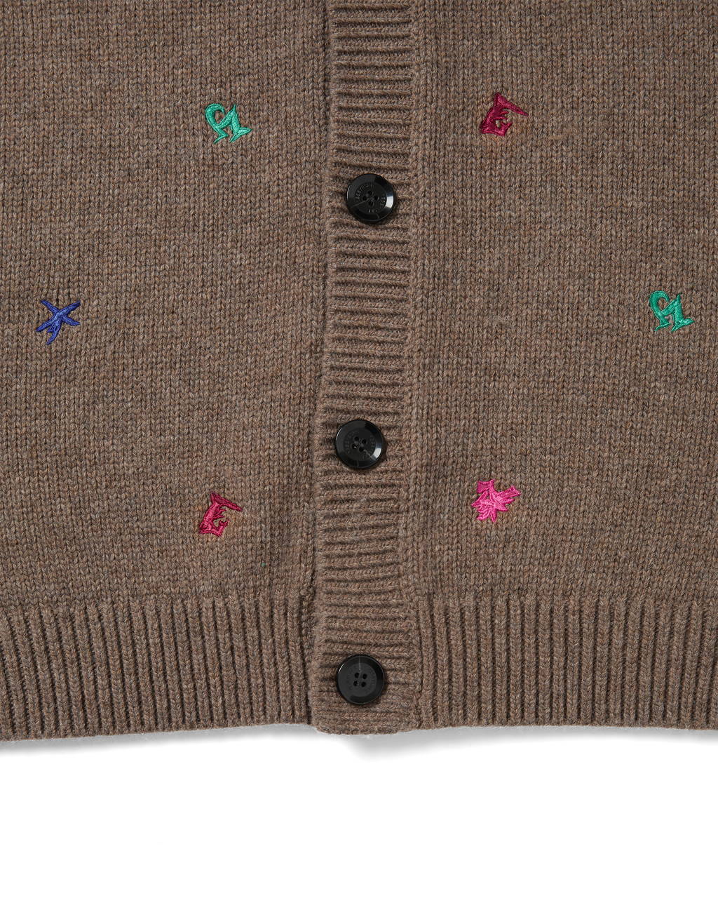 yeseyesee - Multi Embroidery Knit Cardigan (Brown) product image 7 | TRAB K-Fashion Australia