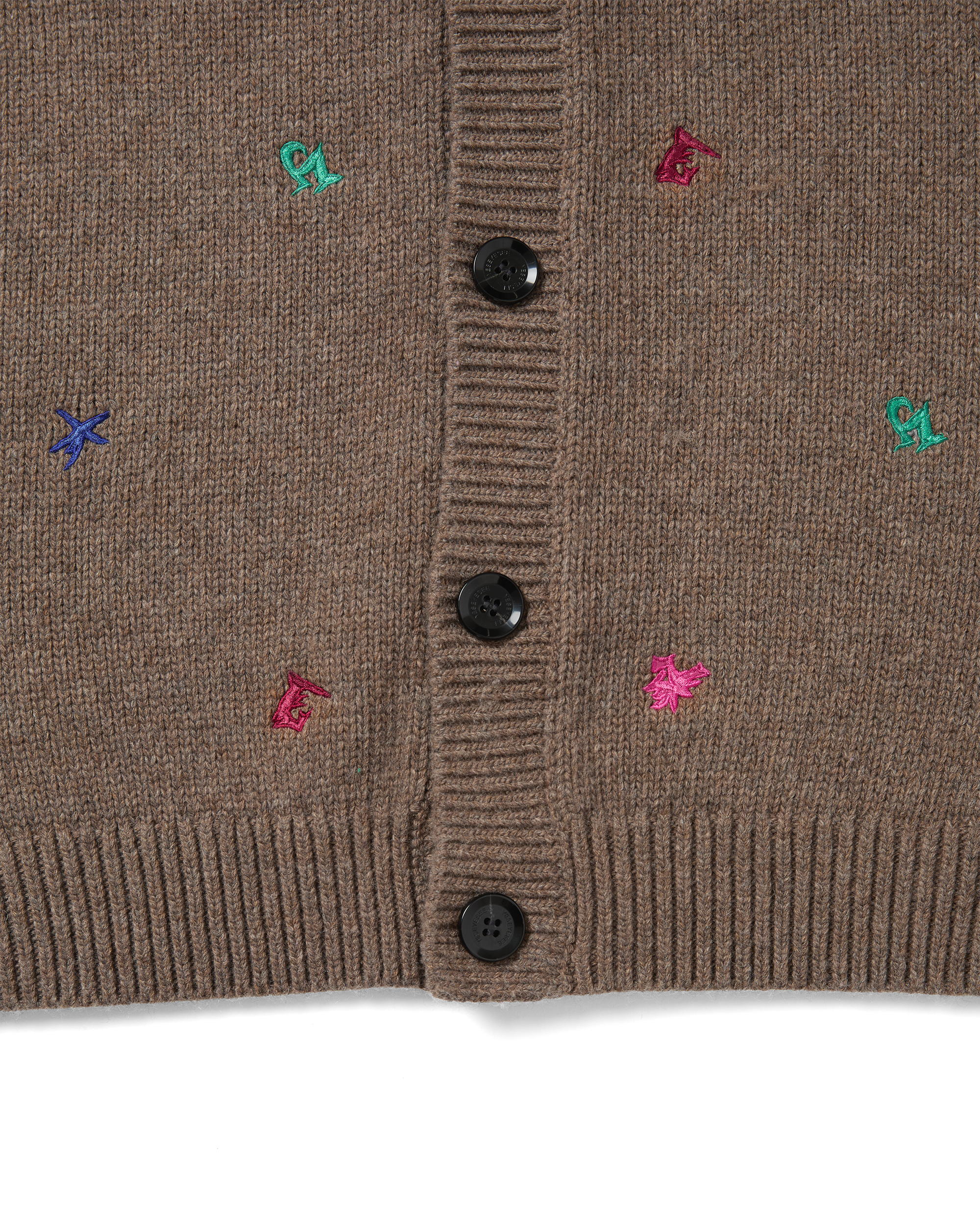 yeseyesee - Multi Embroidery Knit Cardigan (Brown) product image 7 | TRAB K-Fashion Australia