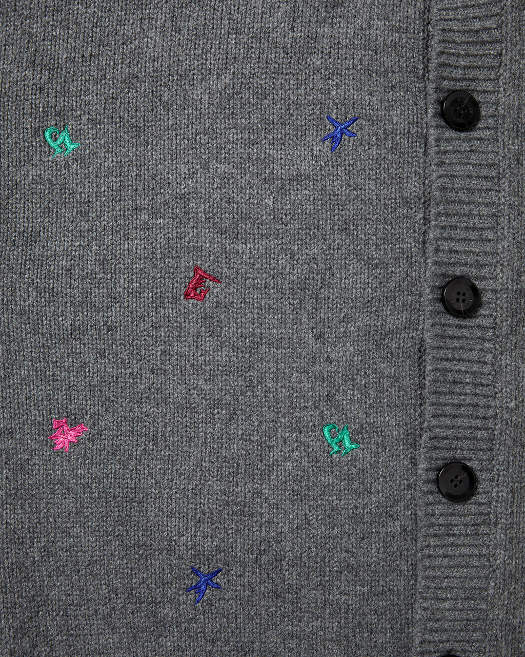 yeseyesee - Multi Embroidery Knit Cardigan (Grey) product image 4 | TRAB K-Fashion Australia