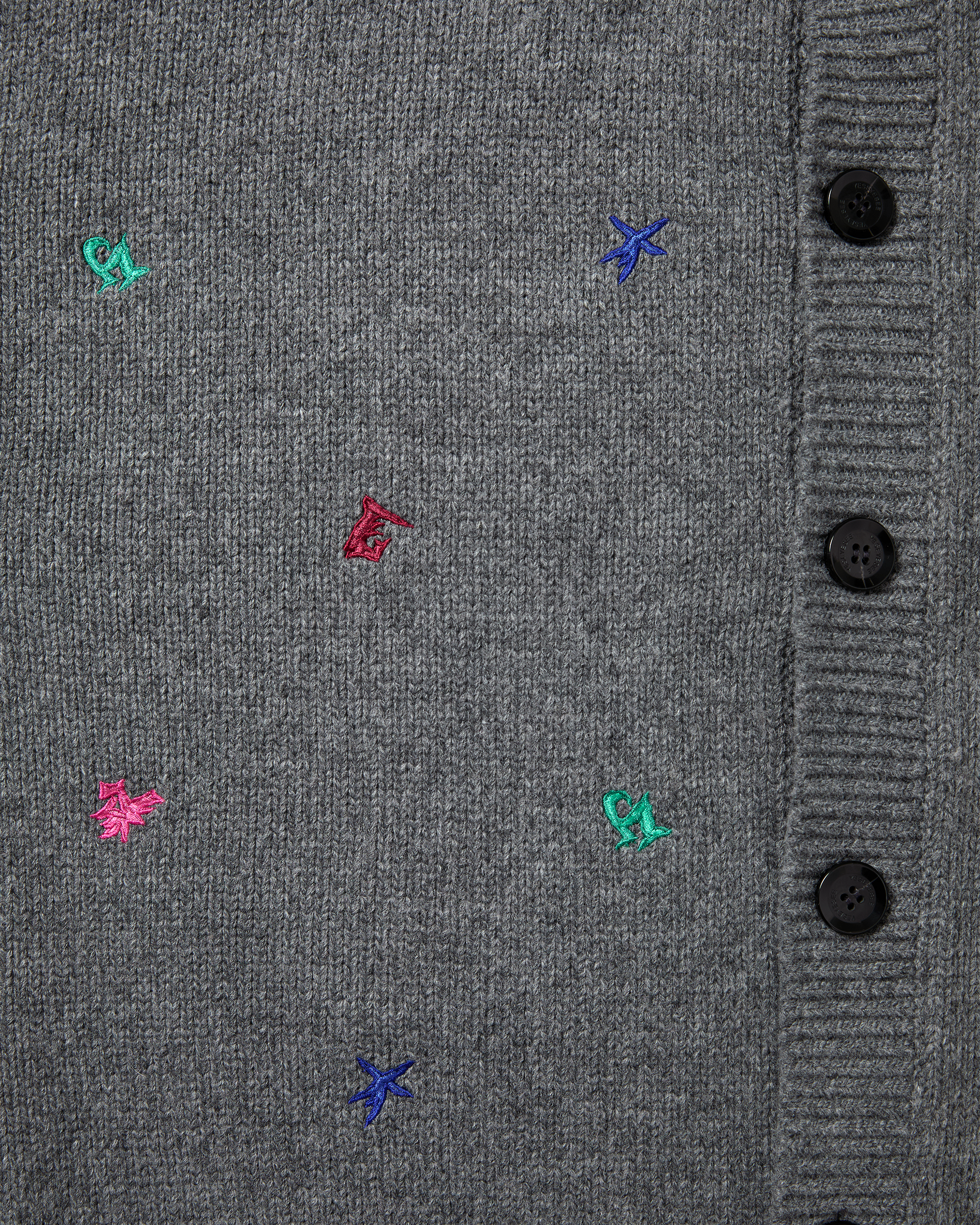 yeseyesee - Multi Embroidery Knit Cardigan (Grey) product image 4 | TRAB K-Fashion Australia