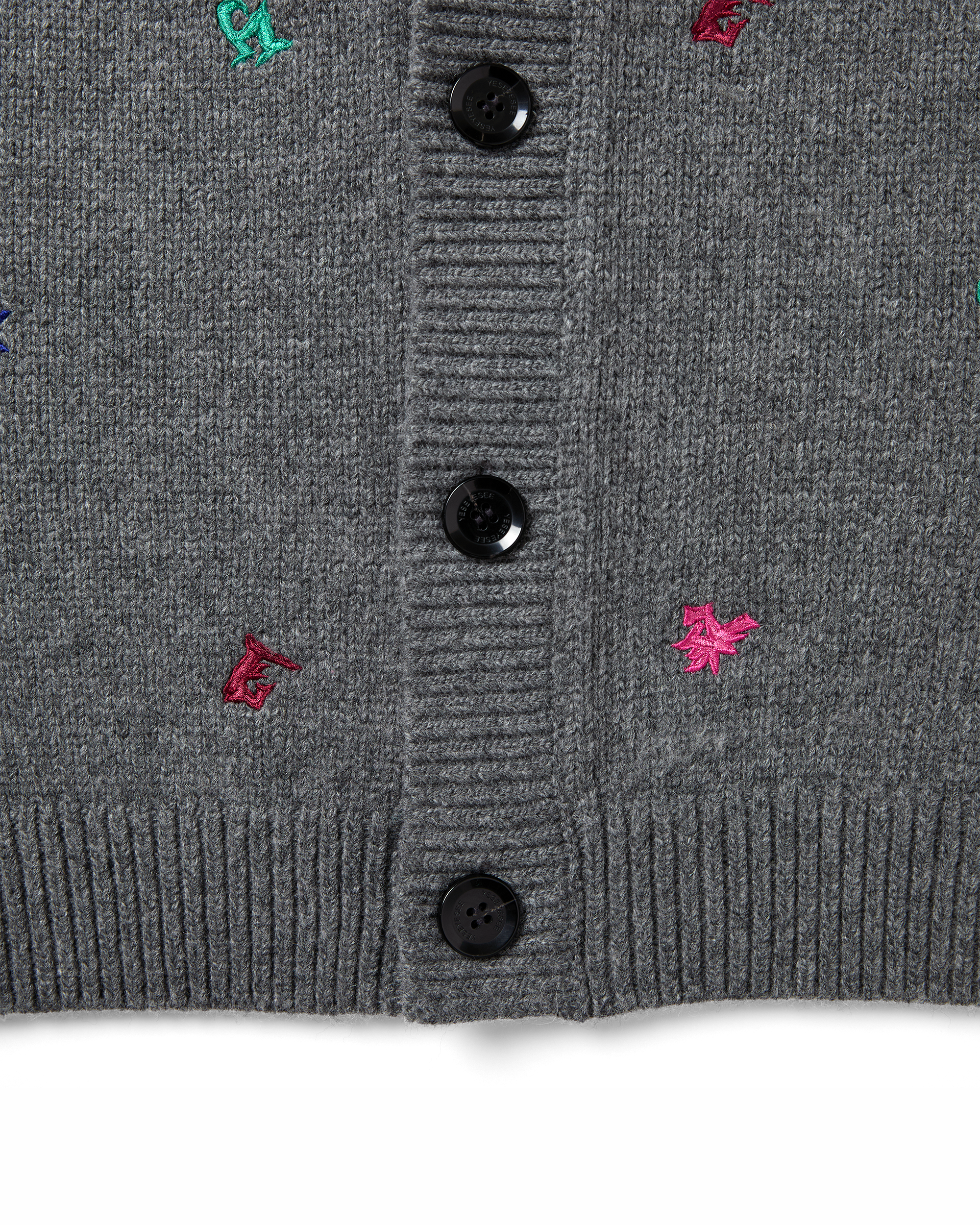yeseyesee - Multi Embroidery Knit Cardigan (Grey) product image 7 | TRAB K-Fashion Australia